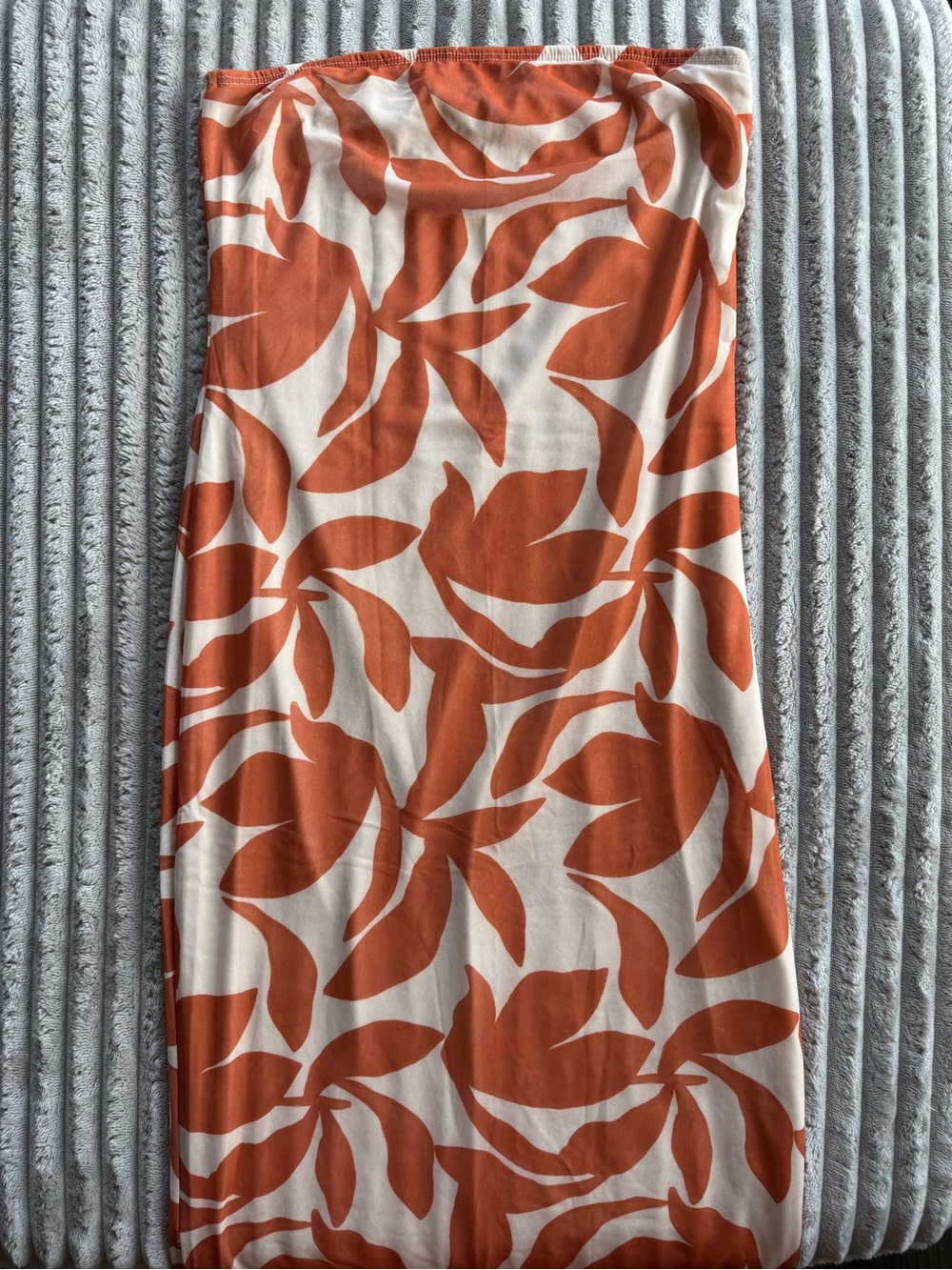 Women’s Orange Floral Print Tube Dress
